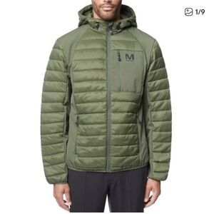 Merrell Men’s Medium Green Hooded Puffer Jacket